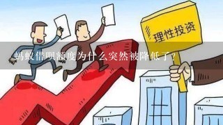 蚂蚁借呗额度为什么突然被降低了？