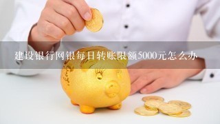 建设银行网银每日转账限额5000元怎么办