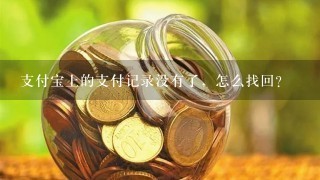 支付宝上的支付记录没有了，怎么找回？