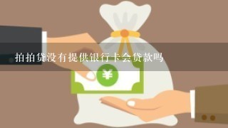 拍拍贷没有提供银行卡会贷款吗