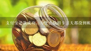 支付宝还款成功，为什么信用卡三天都没到帐