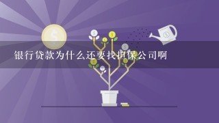 银行贷款为什么还要找担保公司啊