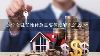 苏宁金融任性付急需要额度解冻怎么办？