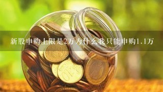 新股申购上限是2万为什么我只能申购<br/>1、1万