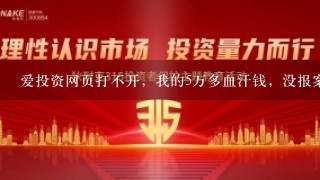 爱投资网页打不开，我的5万多血汗钱，没报案能追回