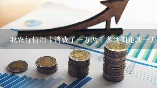 我农行信用卡消费了一万两千多到期还款一万怎么利息