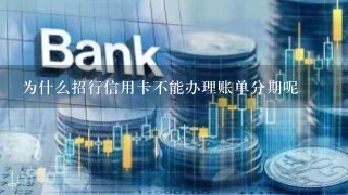 为什么招行信用卡不能办理账单分期呢