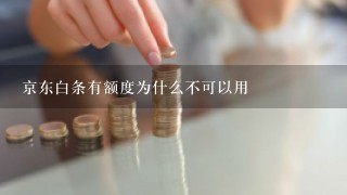 京东白条有额度为什么不可以用