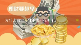 为什么淘宝支付不能用花呗了？