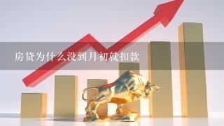 房贷为什么没到月初就扣款