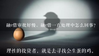 融e借审批好慢，融e借一直处理中怎么回事？