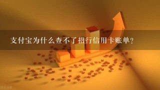 支付宝为什么查不了招行信用卡账单？