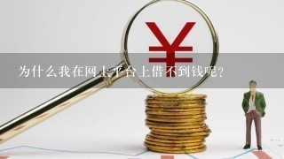 为什么我在网上平台上借不到钱呢？