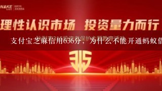 支付宝芝麻信用636分，为什么不能开通蚂蚁借呗？