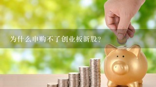 为什么申购不了创业板新股？