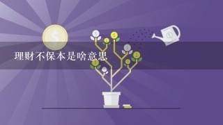 理财不保本是啥意思