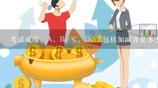 考试成绩，A，B，C，D，E包括加减各是多少分