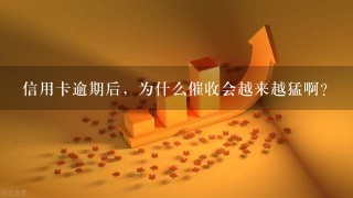 信用卡逾期后，为什么催收会越来越猛啊？