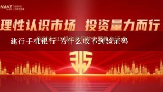 建行手机银行 为什么收不到验证码