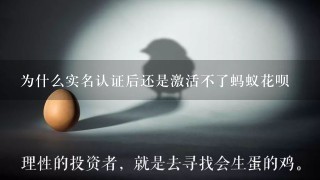 为什么实名认证后还是激活不了蚂蚁花呗