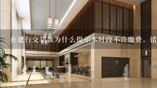 在建行交罚款为什么提示本时段不许缴费，错误代码为8170zx?????