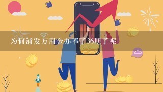 为何浦发万用金办不了36期了呢