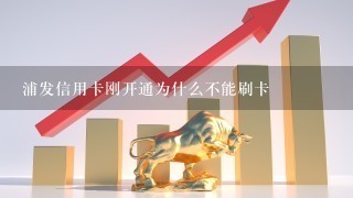 浦发信用卡刚开通为什么不能刷卡