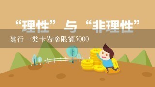 建行1类卡为啥限额5000