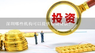 深圳哪些机构可以提供短期贷款?